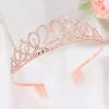 CIEHER 29th Birthday Crown, Sash and Pearl Pin Set, Rose Gold, Women Friends Birthday Gifts view 3