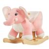 FUNLIO Elephant Baby Rocking Horse for Toddlers 6 Months to 3 Years, Cute & Graceful Pink Elephant Rocker for Baby Girl, Stuffed Plush Ride-on Rocking Animal, Easy to Assemble, CPC & CE Certified view 1