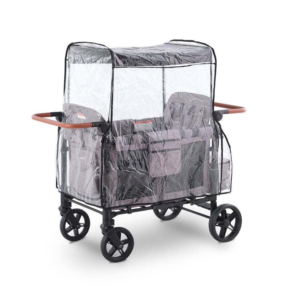 SeedFuture Raincover for W4 Stroller Wagon, Rain Cover Compatible with WONDERFOLD W4, Waterproof, Windproof, Protect from Dust and Snow