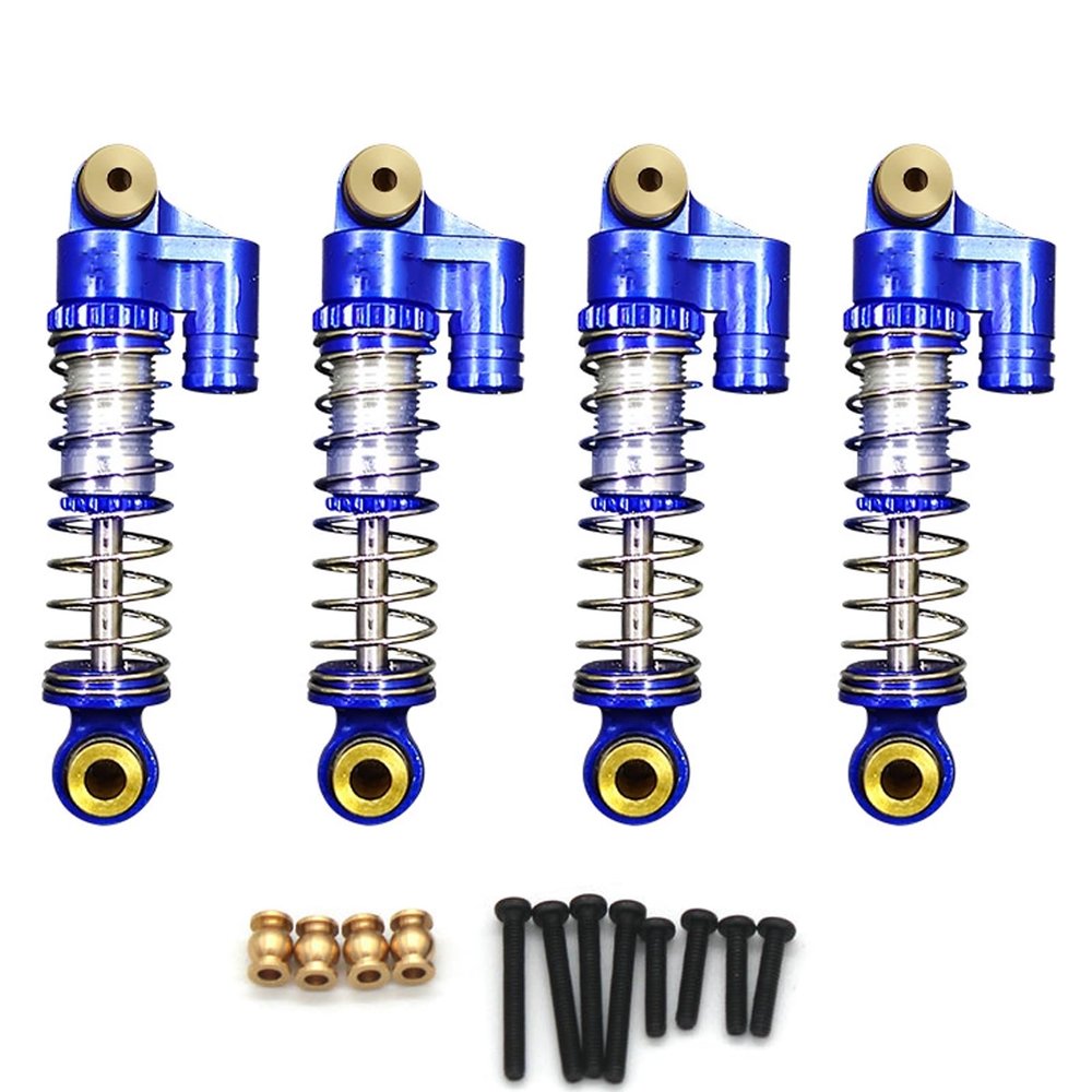 40mm 1/18 RC Shock Absorber Oil Damper Aluminum Threaded Set for FMS 1/18 RC Crawler Upgrade Front & Rear Tele Shocks Accessories