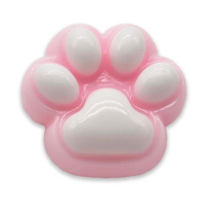 Cat Paw Taba Squishy Toy Cute Furry Squeeze Toy Stress Relieving Silicone Toy Gifts for Kids and Adults Pink White 1 PCS