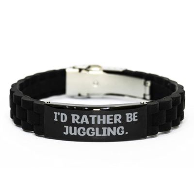 Best Juggling Gifts, I'd Rather Be Juggling, Best Black Glidelock Clasp Bracelet For Friends From Friends, Black bracelet, Nice bracelet, Gift for her, Bracelet gift