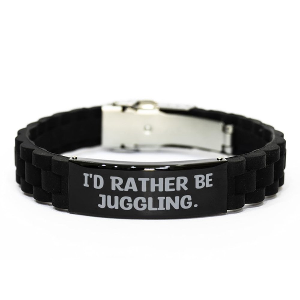 Best Juggling Gifts, I'd Rather Be Juggling, Best Black Glidelock Clasp Bracelet For Friends From Friends, Black bracelet, Nice bracelet, Gift for her, Bracelet gift
