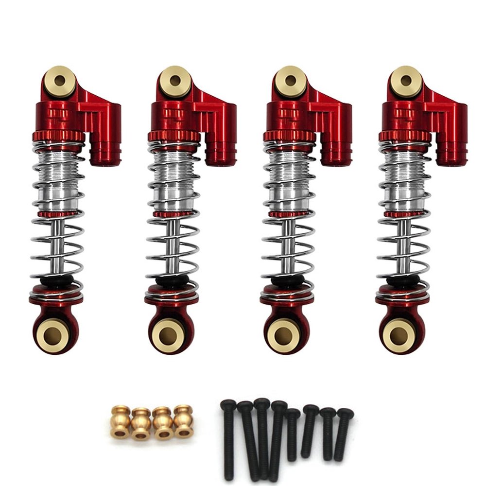 40mm 1/18 RC Shock Absorber Oil Damper Aluminum Threaded Set for FMS 1/18 RC Crawler Upgrade Front & Rear Tele Shocks Accessories
