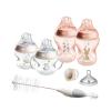 Tommee Tippee Natural Start 8 Piece BPA Free Bottle Set, Includes 2 x 5 oz & 2 x 9 oz Bottles, 1 x Medium Flow Nipple, 1 x 0-6m Pacifier, 1 x Removable Bottle Handle, 1 x Cleaning Brush, Pink view 1