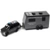 1997 Chevy Tahoe SWAT Custom Gray Metallic & Black w/Twin Cities Police Camper Trailer Limited Edition 9892 Worldwide Truck & Trailer Series 1/64 Diecast Model Car Johnny Lightning JLBT016-JLSP300A view 1