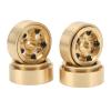 4Pcs 1.3 Inch Beadlock Wheel Rims for FMS FCX24 1/18 1/24 Scale Crawler Car, Aluminum Alloy Brass Weighted Wheel Hub, Easy to Install and Disassemble, Metal Beadlock Wheels Rims Replacement(Gold) view 1