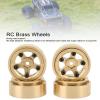 4Pcs 1.3 Inch Beadlock Wheel Rims for FMS FCX24 1/18 1/24 Scale Crawler Car, Aluminum Alloy Brass Weighted Wheel Hub, Easy to Install and Disassemble, Metal Beadlock Wheels Rims Replacement(Gold) view 2