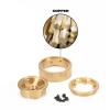 4Pcs 1.3 Inch Beadlock Wheel Rims for FMS FCX24 1/18 1/24 Scale Crawler Car, Aluminum Alloy Brass Weighted Wheel Hub, Easy to Install and Disassemble, Metal Beadlock Wheels Rims Replacement(Gold) view 4
