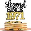 1 PCS Legend Since 1971 Cake Topper Black Gold Glitter Fifty Five Happy 55th Birthday Cake Pick Hello 55 Cheers to 55 Years Cake Decoration for 55th Birthday Anniversary Party Decorations Supplies view 1