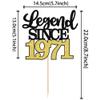 1 PCS Legend Since 1971 Cake Topper Black Gold Glitter Fifty Five Happy 55th Birthday Cake Pick Hello 55 Cheers to 55 Years Cake Decoration for 55th Birthday Anniversary Party Decorations Supplies view 2