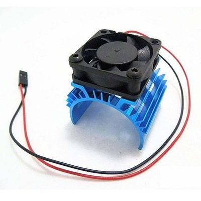 CHICHIYANG Upgrad Hard Steel Heat Sink with 5V Cooling Fan Mount for RC 1/10 Car 540 550 3650 Size Motor RC Car Crawler, RC Crawler Car Upgrade Parts