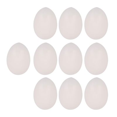 Plastic White Solid Fake Dummy Egg for Pack of 10