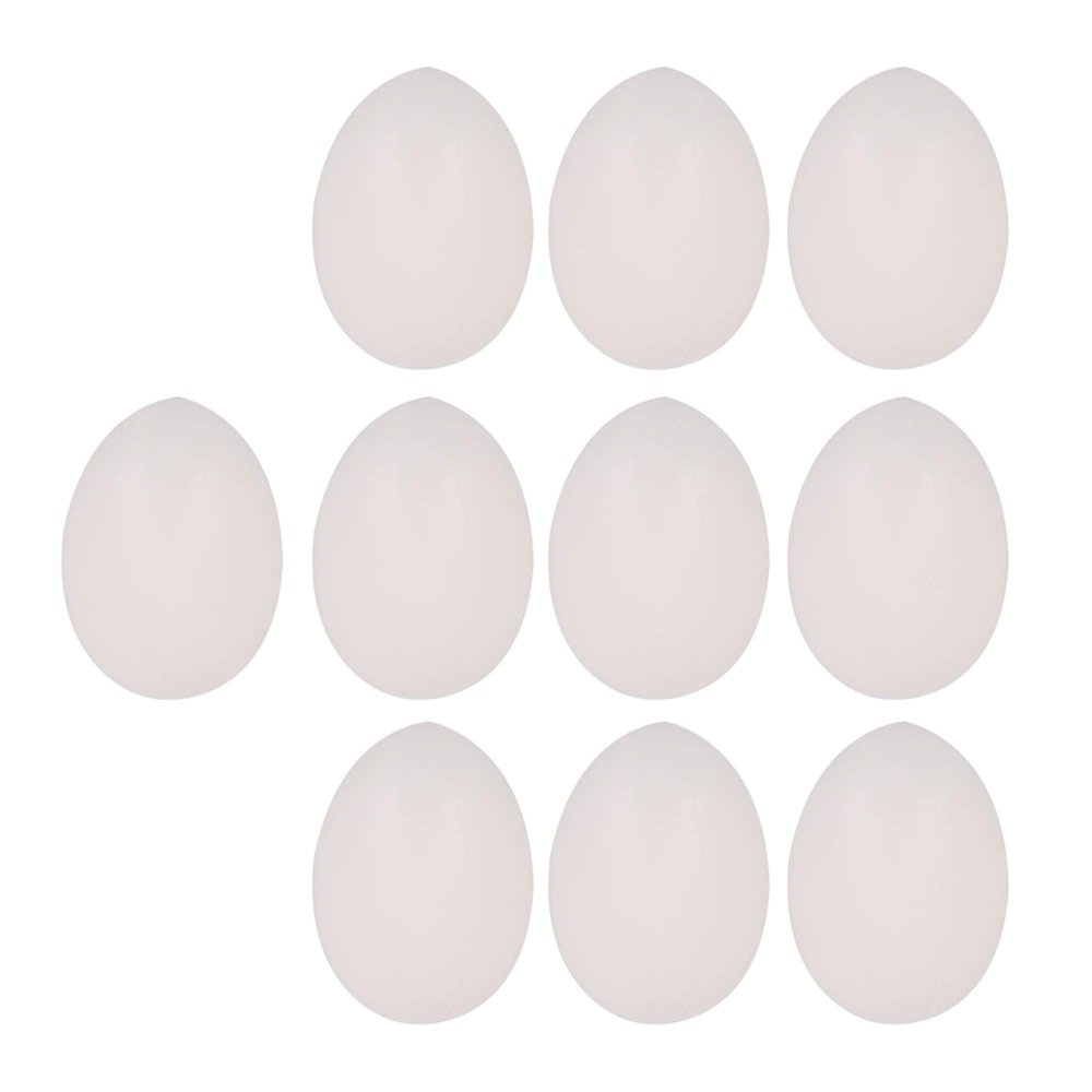 Plastic White Solid Fake Dummy Egg for Pack of 10
