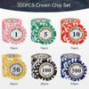LUOBAO 300pcs Clay Poker Chips Denominations 13.5 Grams Casino Poker Chips Set Blackjack Chips Nunbered Texas Hold'em Gambing Poker Night Cube Black Jack Card Game view 2