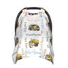 Custom Baby Car Seat Canopy Personalized Car Seat Covers with Name for Baby Boys Girls Customized Construction Truck Nursing Breastfeeding Cover Infant Carseat Canopies Newborn Baby Blanket view 1