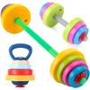 Kids Exercise Weight Set - 3-in-1 Adjustable Workout Toy Equipment for Children Pretend Play Exercise - Toddler Beginner Gym, Fitness, Weightlifting and Powerlifting (Dumbbell, Barbell, Kettlebell) view 1