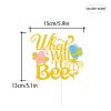 Gold Glitter What Will Baby Bee? Cake Topper for Gender Reveal Party,Bee Gender Reveal Baby Shower Party Decorations He or She,Boy or Girl Cake Topper. view 2