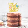 Gold Glitter What Will Baby Bee? Cake Topper for Gender Reveal Party,Bee Gender Reveal Baby Shower Party Decorations He or She,Boy or Girl Cake Topper. view 3