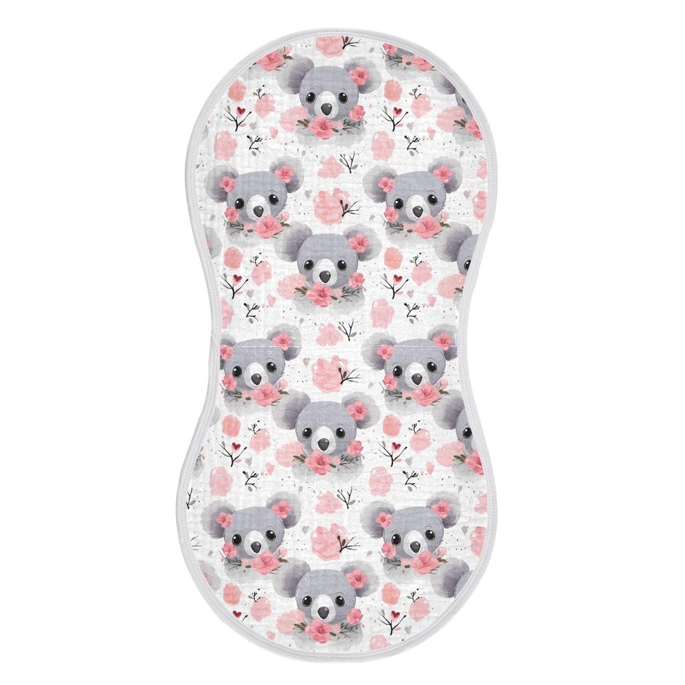 1Pc Koala Flowers Burp Cloth,Unisex Large Absorbent Soft Cotton Muslin Burping Cloths for Newborn Boys Girls,11x22in,A111690