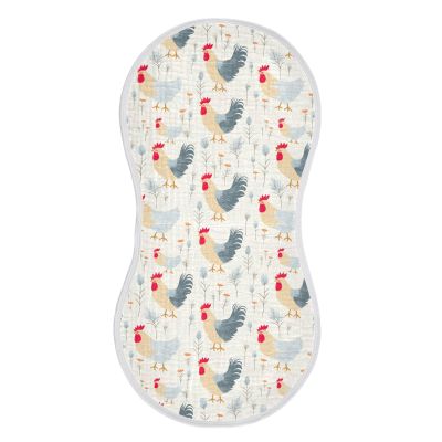 KEIGE 1Pc Rooster Hens Burp Cloth,Unisex Large Absorbent Soft Cotton Muslin Burping Cloths for Newborn Boys Girls,11x22in,A111974