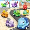 12 Pack 3.8" Jumbo Easter Eggs Filled with Dinosaur Pull Back Cars, Easter Eggs with Toys Inside Pull Back Construction Vehicles Kids Toddlers Boys Girls Easter Basket Stuffers Fillers Egg Hunt Gifts view 3