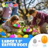 12 Pack 3.8" Jumbo Easter Eggs Filled with Dinosaur Pull Back Cars, Easter Eggs with Toys Inside Pull Back Construction Vehicles Kids Toddlers Boys Girls Easter Basket Stuffers Fillers Egg Hunt Gifts view 4