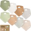 8-Pack Muslin Baby Bibs for Boys, Girls - Muslin Bandana Drool Bibs for Baby Girl & Boy, Drooling Newborn, Teething Toddler, Infant 0-36 Months, Soft Cotton Extra Absorbent (Pine) view 1