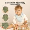8-Pack Muslin Baby Bibs for Boys, Girls - Muslin Bandana Drool Bibs for Baby Girl & Boy, Drooling Newborn, Teething Toddler, Infant 0-36 Months, Soft Cotton Extra Absorbent (Pine) view 4