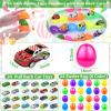 24 Pack Prefilled Easter Eggs Pull Back Cars, Easter Basket Essential Toys Colorful Racing Vehicle for Kids Boys Toddlers Egg Hunt Basket Stuffers Filler Surprise Egg Hunt Party Favor Classroom Prize view 2