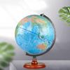 Detailed 3D Embossed Globe, Scale Design World Globe, Chinese and English Bilingual Earth Globe with Wooden Base Geographic Globe New view 3