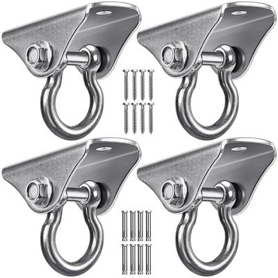 BeneLabel 4Pack Stainless Steel Swing Hanger Ceiling Mount 1000 LB Capacity 180 Swing Swing Hardware for Swing Seat, Yoga, Heavy Bag, Porch Swing, Hanging Chair with 8 Screws and 8 Expansion Bolts