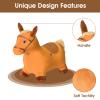 HotMax Brown Hopping Horse Toy, Removable Inflatable Plush Bouncy Horse for Toddlers, Outdoor Ride on Bouncy Farm Animals, Birthday Gift for 18 Months 2 3 4 Year Old Boy or Girl view 2