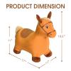 HotMax Brown Hopping Horse Toy, Removable Inflatable Plush Bouncy Horse for Toddlers, Outdoor Ride on Bouncy Farm Animals, Birthday Gift for 18 Months 2 3 4 Year Old Boy or Girl view 3