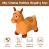 HotMax Brown Hopping Horse Toy, Removable Inflatable Plush Bouncy Horse for Toddlers, Outdoor Ride on Bouncy Farm Animals, Birthday Gift for 18 Months 2 3 4 Year Old Boy or Girl view 4
