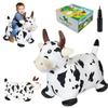 HotMax Bouncy Cow Hopping Toy, Removable Inflatable Plush Bouncing Horse for Toddlers, Outdoor Ride on Bouncy Farm Animals, Birthday Gift for 18 Months 2 3 4 Year Old Boy or Girl view 1