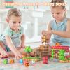 AESGOGO Magnetic Blocks, 72PCS STEM Montessori Toy for Crafting a Magnet DIY-World, Creative Building Toys for Boys Girls Kids Ages 3-5 5-7 6-8, Toddler Stacking Construction Cube. view 2