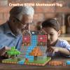 AESGOGO Magnetic Blocks, 72PCS STEM Montessori Toy for Crafting a Magnet DIY-World, Creative Building Toys for Boys Girls Kids Ages 3-5 5-7 6-8, Toddler Stacking Construction Cube. view 3