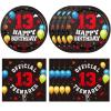 13th Birthday Decorations for Boys Red Black 13th Birthday Party Supplies Plates Napkins Set Disposable official 13 teen Party Supplies for Kids Boys Teenager Favors