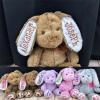 Personalized Plush Stuffed Bunny Animal Toy for Kids, Embroidered Bunny Easter Gifts Bunny Doll Easter Gift Toddler Toys Newborn Toys For Baby Welcome Parties, Easter, Thanksgiving, Christmas view 4