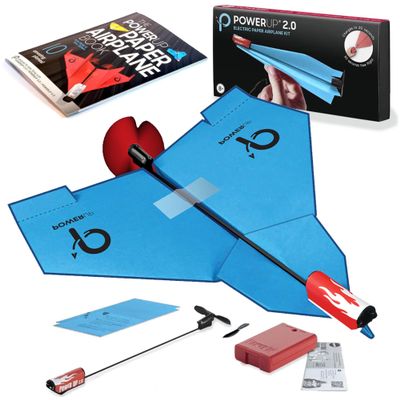 POWERUP 2.0 Education Kit  Motorized Paper Airplane Conversion Kit & Book Featuring 10 Innovative Designs with Step-by-Step Video Instructions