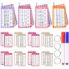 4 Packs of 49 Pcs Multi Math Flash Cards, Addition, Subtraction, Multiplication, & Division Flashcards with 2 Dry Erase Markers 4 Rings Math Games view 1