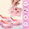 Lajeje Kids Plastic Tea Party Set for Toddlers & Girls Ages 3-8  Princess Pretend Play Kitchen Toy with Carrying Case, Teapot, Cups, Saucers, Dessert Toys & Tray | Gift for Little Girls Birthday view 4