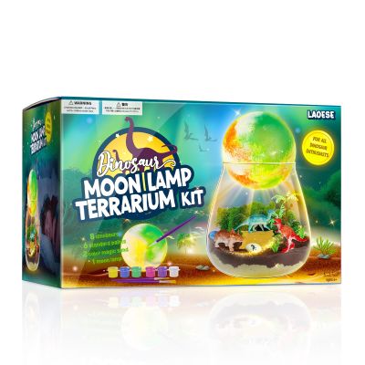 LAOESE Dinosaur Terrarium Kit for Kids - Dino Kid Crafts with DIY Moon Lamp Kit - Birthday Gift for Boys Ages 4 5 6 7 8-12 Year Old - Arts and Crafts for Boy and Kids - Easter Gifts for Boys