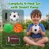 3 otters 4-Pack Sports Balls for Toddlers & Kids, Playground Balls with Pump, 5-Inch Soccer Ball, Basketball, Kickballs, Stockings for Grandkids, Toys for 2+ Boy Indoor/Outdoor Play view 2