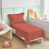 4 Pieces Super Soft Toddler Bedding Set with Ruffle Fringe, Solid Color Toddler Bed Set - 1 Toddler Comforter + 1 Fitted Sheet +1 Flat Sheet +1 Pillowcase for Baby Boys and Girls (Brick Red ) view 2