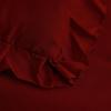 4 Pieces Super Soft Toddler Bedding Set with Ruffle Fringe, Solid Color Toddler Bed Set - 1 Toddler Comforter + 1 Fitted Sheet +1 Flat Sheet +1 Pillowcase for Baby Boys and Girls (Burgundy) view 4