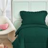 4 Pieces Super Soft Toddler Bedding Set with Ruffle Fringe, Solid Color Toddler Bed Set - 1 Toddler Comforter + 1 Fitted Sheet +1 Flat Sheet +1 Pillowcase for Baby Boys and Girls (Teal Green) view 2