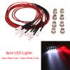 8PCS RC LED Lights LED Lights Red+White Color Headlights Taillight Kit for Traxxas for Tamiya HSP SCX10 D90 1/10 RC Car view 4