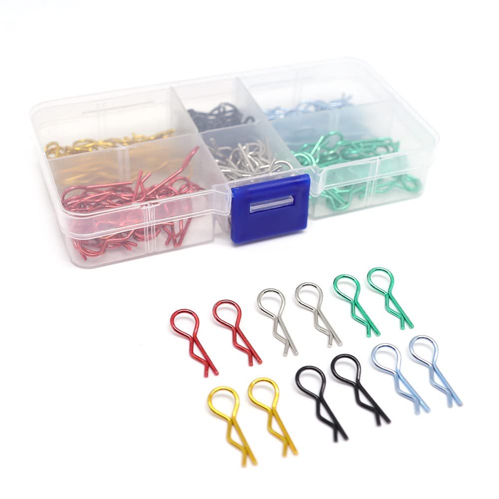 CHICHIYANG 1/10 1/12 Body Clips Small Bent Springy R Pins RC Car Vehicles Replacement Accessories (180PCS)